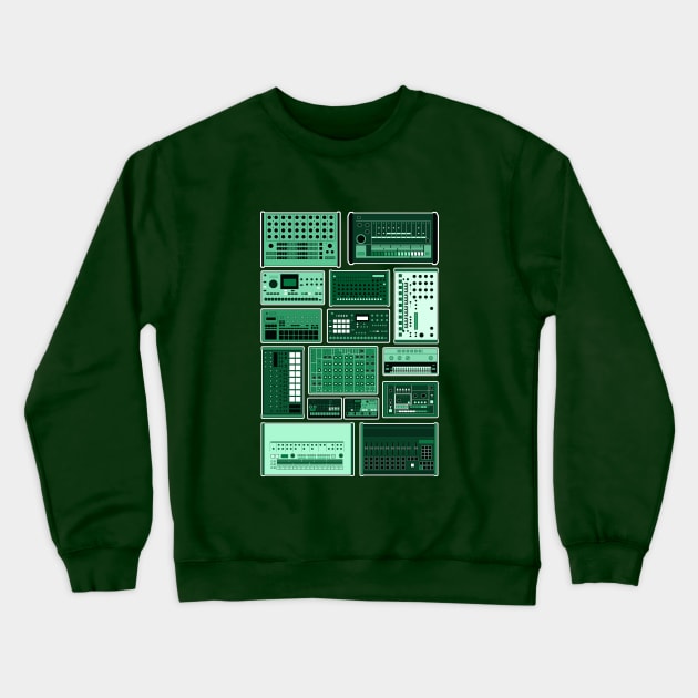 Drum Machine Ensemble Crewneck Sweatshirt by Atomic Malibu